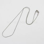 304 Stainless Steel Necklaces, with Lobster Claw Clasps Men's Herringbone Chain Necklaces, Stainless Steel Color, 17.7 inch(45cm)(NJEW-K005-04-1mm)