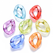 Transparent Acrylic Linking Rings, Quick Link Connectors, for Curb Chains Making, Twist, Mixed Color, 23x17x4.5mm, Inner Diameter: 13.5x7mm(OACR-S036-001A-J)