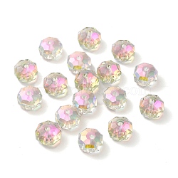 Electroplate Transparent Glass Beads, Faceted, AB Color, Rondelle, Lavender Blush, 7.5x4.5mm, Hole: 1.2mm(EGLA-P061-06A-AB02)