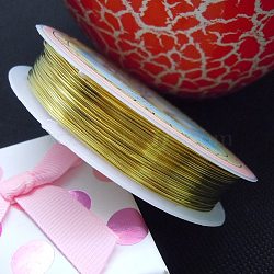 Round Copper Jewelry Wire, Gold, 26 Gauge, 0.4mm, about 39.37 Feet(12m)/roll(X-CWIR-CW0.4mm-07)