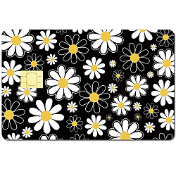 Rectangle PVC Plastic Waterproof Card Stickers, Self-adhesion Card Skin for Bank Card Decor, April Daisy, 186.3x137.3mm(DIY-WH0432-231)