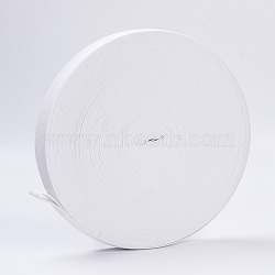 Flat Elastic Rubber Band, Webbing Garment Sewing Accessories, White, 25mm, about 43.74 yards(40m)/roll(EC-WH0002-25mm-01)