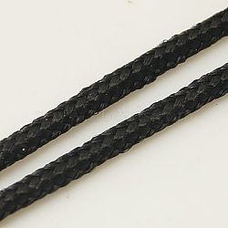 Nylon Braided Threads, Chinese Knot Cord, Round, Black, 1.5mm, about 200.00 Yards(182.88m)/Roll(NWIR-G006-1.5mm-02-B)