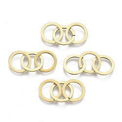 201 Stainless Steel Linking Rings, Quick Link Connectors, Laser Cut, Ring, Golden, 12x1mm, Inner Diameter: 9mm, about 3pcs/set(STAS-N091-127G)