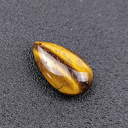 Natural Tiger Eye Pendants, Teadrop Charms, 25x15~18x7~8mm, Hole: 1.2mm(PW-WG96986-01)