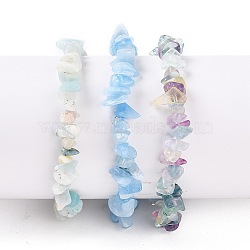 Chips Natural Mixed Stone Stretch Bracelets, Stackable Bracelets, 1/4~1/2 inch(0.6~1.2cm), Inner Diameter: 2-1/8~2-1/4 inch(5.5~5.7cm), 3pcs/set(BJEW-JB05643)