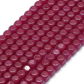 Natural Red Corundum/Ruby Beads Strands, Cube, 3.5x3.5x3.5mm, Hole: 0.5mm, about 115pcs/strand, 15.28~15.35 inch(38.8~39cm)