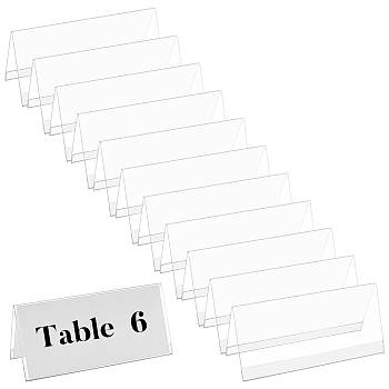 Acrylic Table Number Sign Tent Holder, Desk Name Plate Display, Clear, 220x85x95mm