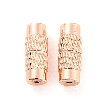 Brass Screw Clasps, for Jewelry Making, Rose Gold, 11.4x4.5mm, Hole: 1mm