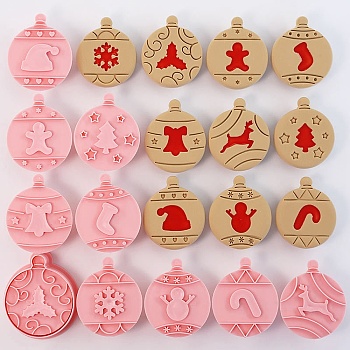 Christmas Plastic Cookie Candy Food Cutters Molds, for DIY, Kitchen, Baking, Kids Birthday Party Supplies Favors, Mixed Shapes, 66x56x20.5mm, 10pcs/set