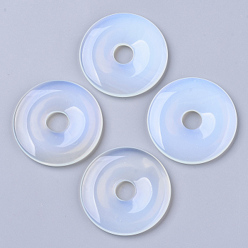 Opalite Pendants, Donut/Pi Disc, Donut Width: 20mm, 50x6.5mm, Hole: 10mm