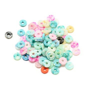Handmade Polymer Clay Beads, Disc/Flat Round, Heishi Beads, Mixed Color, 5~5.5x1mm, Hole: 1.5mm
