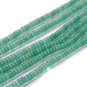 Natural Green Aventurine Beads Strands, Heishi Beads, Flat Round/Disc, 4~4.5x2.5mm, Hole: 0.7mm, about 167pcs/strand, 15.43 inch(39.2cm)
