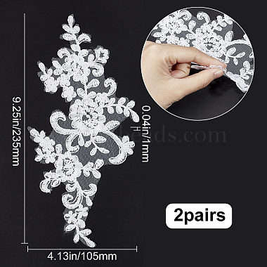 Flower Polyester Embroidery Appliques(PATC-WH0008-16B)-2