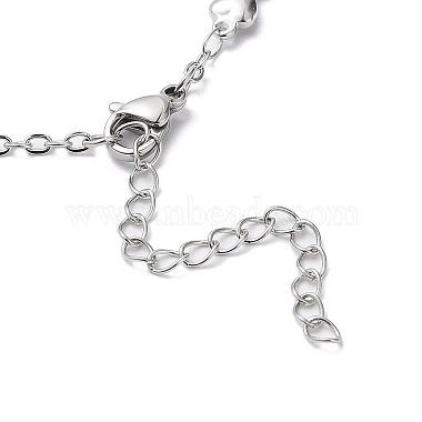 Non-Tarnish 304 Stainless Steel Bowknot Link Chain Necklace(NJEW-K249-07P)-3