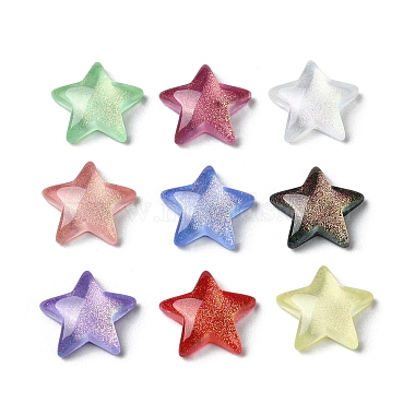Mixed Color Star Glass Cabochons