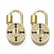 Brass Micro Pave Cubic Zirconia Screw Carabiner Lock Charm(ZIRC-R110-017-NF)-1
