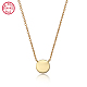 925 Sterling Silver Flat Round Pendant Necklaces for Women(NW7727-4)-1