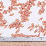 MIYUKI Quarter TILA Beads, Japanese Seed Beads, 2-Hole, (QTL134FR) Matte Transparent Dark Topaz AB, 5x1.2x1.9mm, Hole: 0.8mm, about 24000pcs/500g(SEED-MY05-QTL134FR)