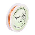 Round Copper Jewelry Wire, Long-Lasting Plated, Sandy Brown, 24 Gauge(0.5mm), about 26.25 Feet(8m)/Roll(CWIR-YW0001-03D-09)