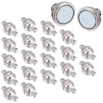 Brass Magnetic Clasps with Loops, Round, Platinum, 11.5x6mm, Hole: 1.6mm(KK-YW0001-17A-A)