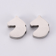 304 Stainless Steel Beads, Laser Cut, Unicorn, Stainless Steel Color, 13x10.5x3mm, Hole: 1.5mm(STAS-T052-34P)