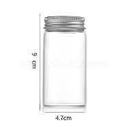Column Glass Screw Top Bead Storage Tubes, Clear Glass Bottles with Aluminum Lips, Silver, 4.7x9cm, Capacity: 120ml(4.06fl. oz)(CON-WH0086-094E-01)