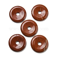 Natural Red Jasper Pendants, Donut/Pi Disc Charms, 50x6.5~7.5mm, Hole: 10mm(G-P532-01A-15)