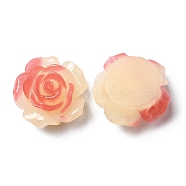 Opaque Resin Beads, Two Tone Rose Flower, Light Coral, 18x9mm, Hole: 1.6mm(RESI-D050-13)