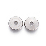 201 Stainless Steel European Beads, Donut/Pi Disc, Stainless Steel Color, 8x2mm, Hole: 1.6mm(STAS-I117-22A-P)