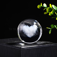 Inner Carving Glass Crystal Ball Diaplay Decoration, Fengshui Home Decor, Heart, 60mm(PW-WGF6175-13)