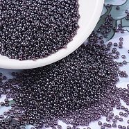 MIYUKI Round Rocailles Beads, Japanese Seed Beads, 11/0, (RR170) Transparent Dark Smoky Amethyst Luster, 2x1.3mm, Hole: 0.8mm, about 1111pcs/10g(X-SEED-G007-RR0170)