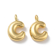 Brass Pendants, Real 18K Gold Plated, Letter C, 19x12x4.7mm, Hole: 3.4mm(KK-A199-01G-C)