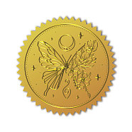 Self Adhesive Gold Foil Embossed Stickers, Medal Decoration Sticker, Butterfly, 5x5cm(DIY-WH0211-359)