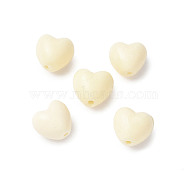 Hearts Natural Tagua Beads Jewelry Findings, Heart, Nut Beads, Old Lace, 12x9.5x11.5mm, Hole: 1.6mm(WOOD-V001-05)