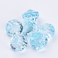 Transparent Acrylic Pendants, Faceted, Diamond, Light Cyan, 15x15mm, Hole: 2mm, about 370pcs/500g(TACR-Q260-C-V38)