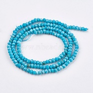 Dyed Natural Turquoise Beads Strands, Faceted, Rondelle, 3x2mm, Hole: 1mm, about 185pcs/strand, 15.5 inch(38.5cm)(TURQ-F010-05)