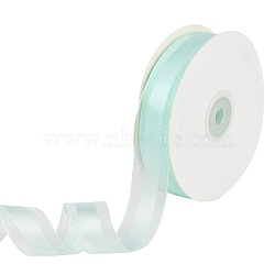 Solid Color Organza Ribbons, for Party Decoration, Gift Packing, Pale Turquoise, 1"(25mm), about 50yard/roll(45.72m/roll)(ORIB-E005-B01)
