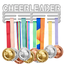 Sports Theme Iron Medal Hanger Holder Display Wall Rack, with Screws, Cheerleader Pattern, 150x400mm(ODIS-WH0024-025)