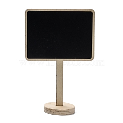 Rectangle Boxwood Mini Chalkboard Signs, with Support Easels, for Wedding & Birthday Party Decoration, Black, 14.5x9.9x0.35cm, Pedestal: 4.5x0.9mm, Hole: 11x3.5mm, 2pcs/set(WOOD-F010-05)