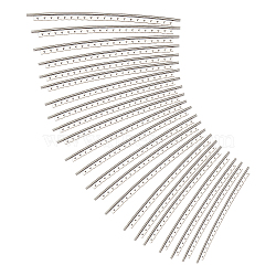 Brass Guitar Fret Wires, Guitar Accessories, Platinum, 45~57.5x2x2.5~3mm, 3sets(FIND-FG0001-51)