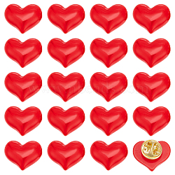 20Pcs Resin Heart Badge for Backpack Clothes, Red, 20mm(HEAR-PH0001-02A)