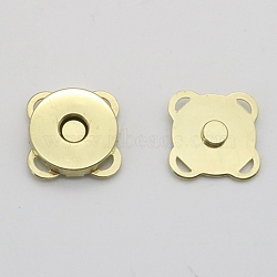 Alloy Magnetic Buttons Snap Magnet Fastener, Flower, for Cloth & Purse Makings, Golden, 14mm, 2pcs/set(X-PURS-PW0005-066A-G)