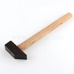 Iron Hammers, Mallets, with Wood Handle, Gunmetal, 25.5x7x2.5cm(TOOL-R091-05)
