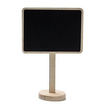 Rectangle Boxwood Mini Chalkboard Signs, with Support Easels, for Wedding & Birthday Party Decoration, Black, 14.5x9.9x0.35cm, Pedestal: 4.5x0.9mm, Hole: 11x3.5mm, 2pcs/set
