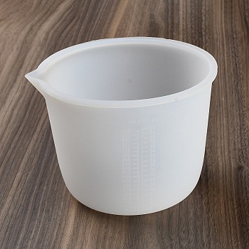 Silicone Epoxy Resin Mixing Measuring Cups, For UV Resin, Epoxy Resin Jewelry Making, Column, White, 165x150x115mm, Inner Diameter: 135x155mm, Capacity: 1000ml(33.82fl. oz)