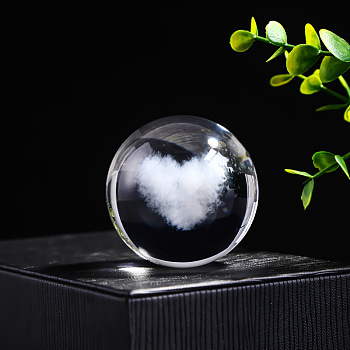 Inner Carving Glass Crystal Ball Diaplay Decoration, Fengshui Home Decor, Heart, 60mm