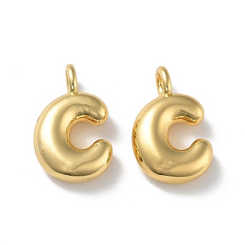 Brass Pendants, Real 18K Gold Plated, Letter C, 19x12x4.7mm, Hole: 3.4mm