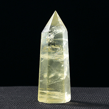 Tower Natural Citrine Display Decoration, Healing Stone Wands, for Energy Balancing Meditation Therapy Decors, Hexagonal Prism, 40~50mm