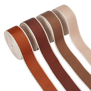 WADORN 20 Yards 4 Colors Polyester Embroidery Ribbon, Stripe Edged Ribbon, Clothes Accessories, Mixed Color, 1-1/2 inch(38mm), 5 yards/color